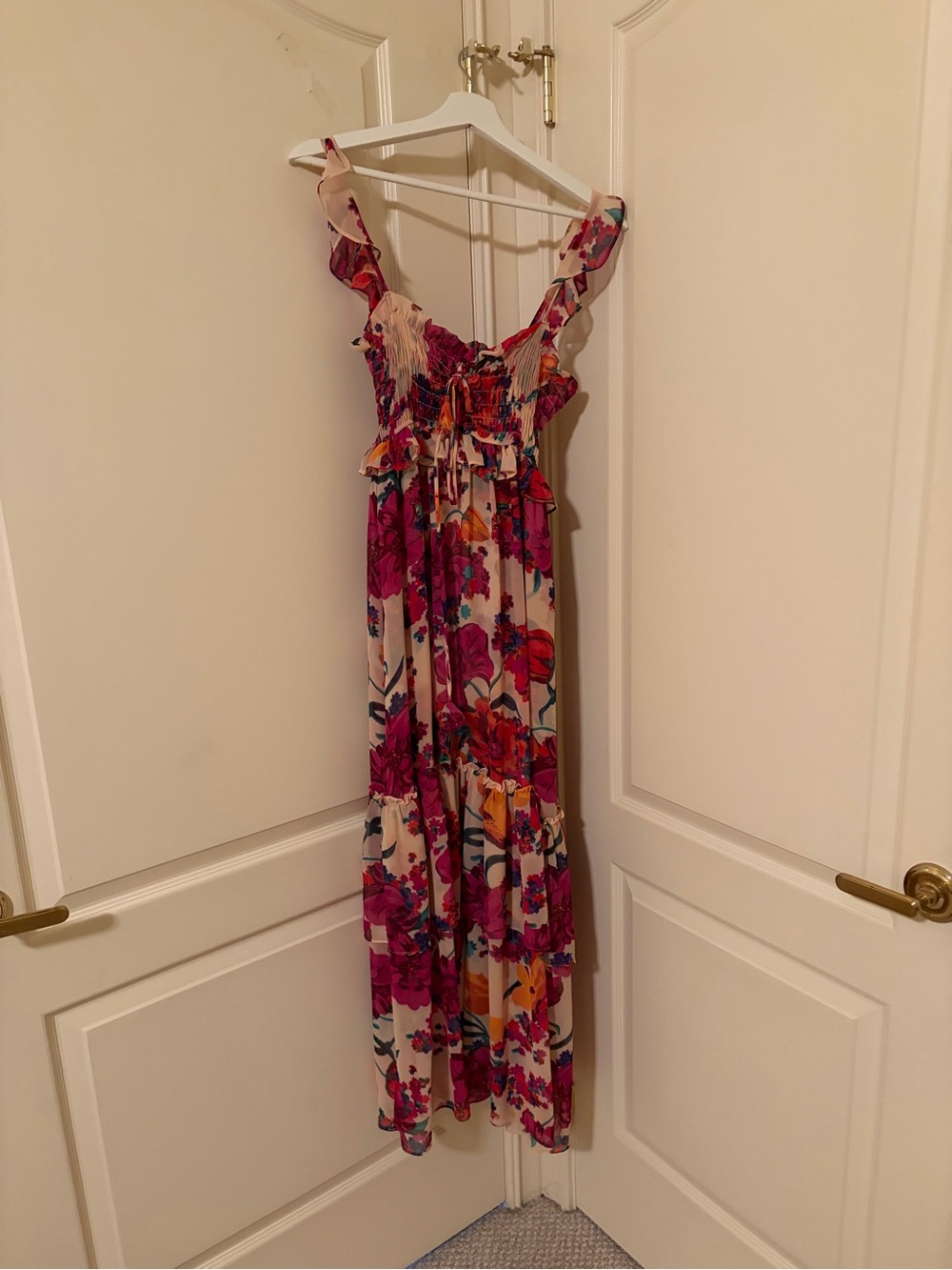 Misa Los Angeles Floral Maxi Dress in Pink, Cream, Yellow